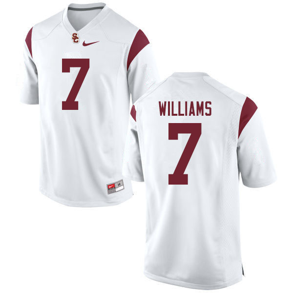 Men #7 Chase Williams USC Trojans College Football Jerseys Sale-White